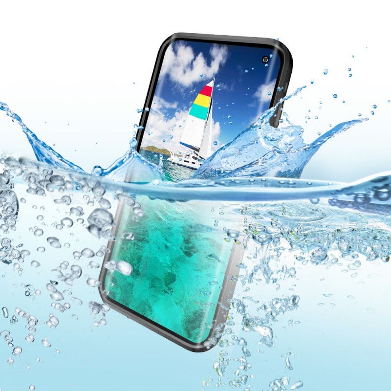 Hoesje Samsung Galaxy S10 Plus Wit Zwart Waterdichte Rode Peper