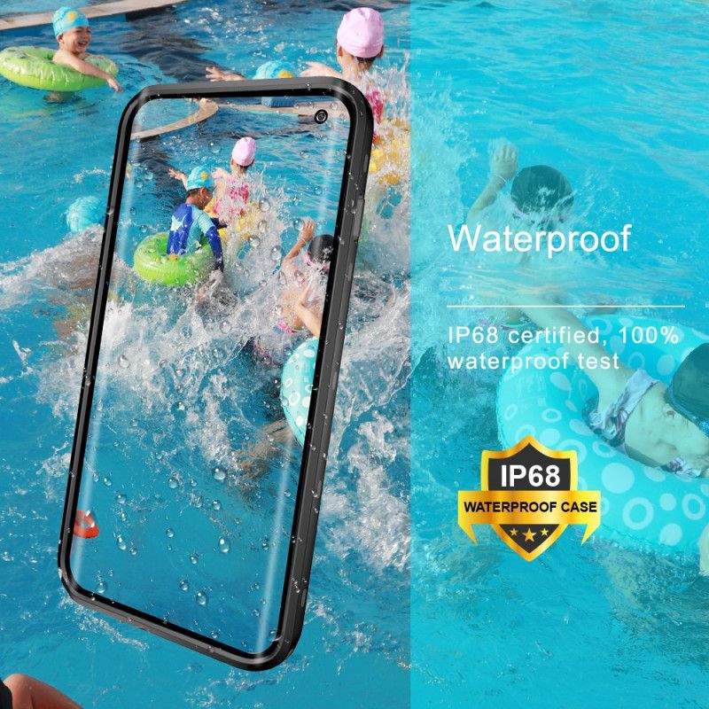 Hoesje Samsung Galaxy S10 Plus Wit Zwart Waterdichte Rode Peper