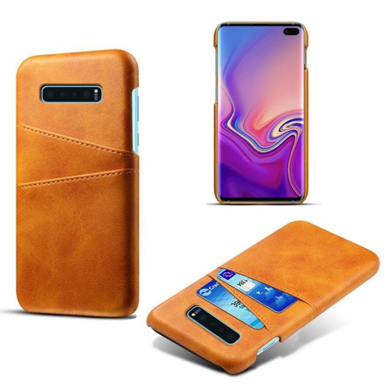 Hoesje voor Samsung Galaxy S10 Plus Rood Zwart Kaarthouder