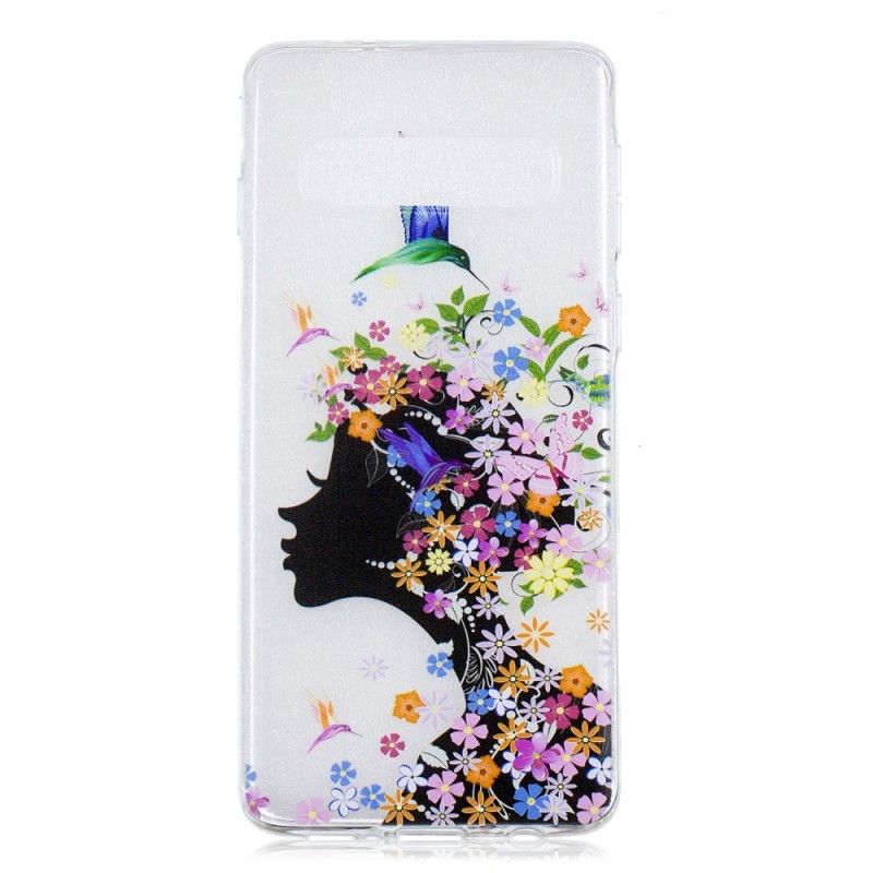 Hoesje voor Samsung Galaxy S10 Plus Transparant Bloemenmeisje