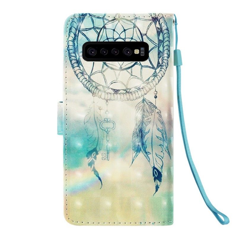 Leren Hoesje Samsung Galaxy S10 Plus Telefoonhoesje Aquarel Dromenvanger