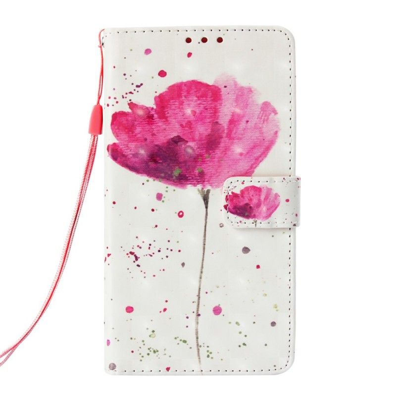 Leren Hoesje Samsung Galaxy S10 Plus Telefoonhoesje Aquarel Klaproos