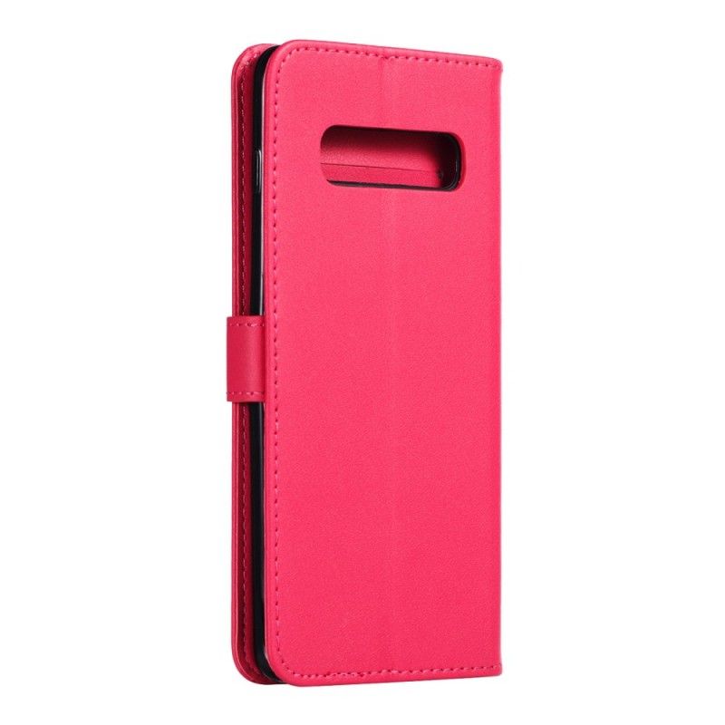 Leren Hoesje voor Samsung Galaxy S10 Plus Elegant Leereffect Met Riem