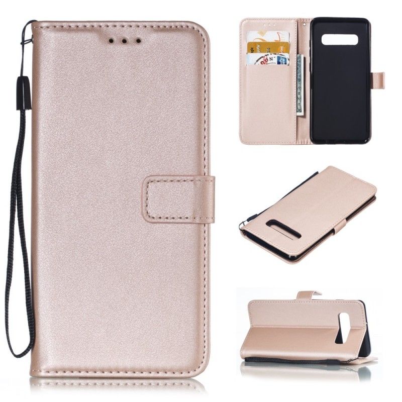 Leren Hoesje voor Samsung Galaxy S10 Plus Elegant Leereffect Met Riem