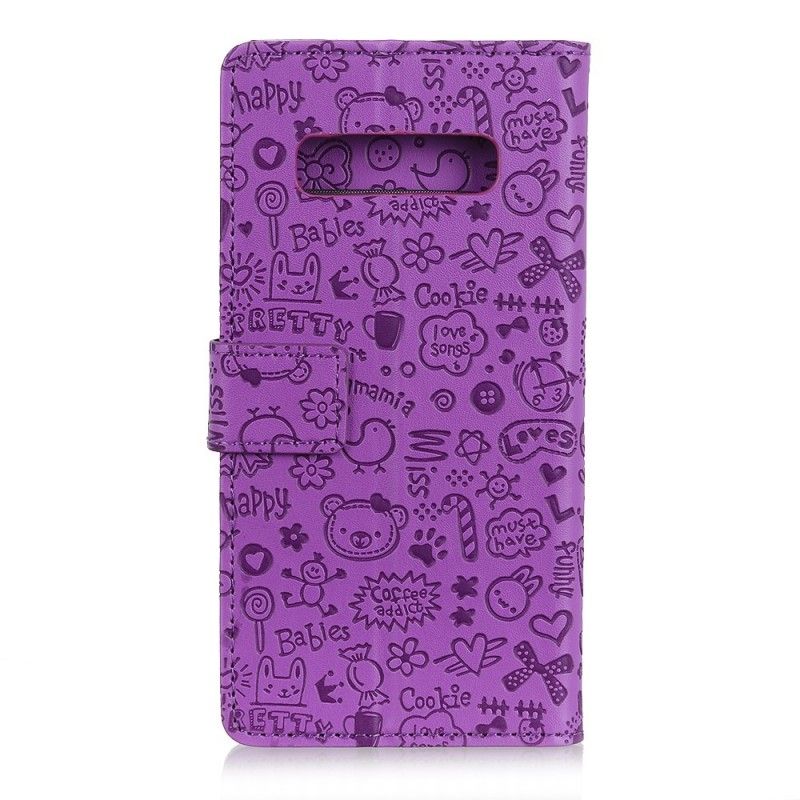 Leren Hoesje voor Samsung Galaxy S10 Plus Schattige Liefde