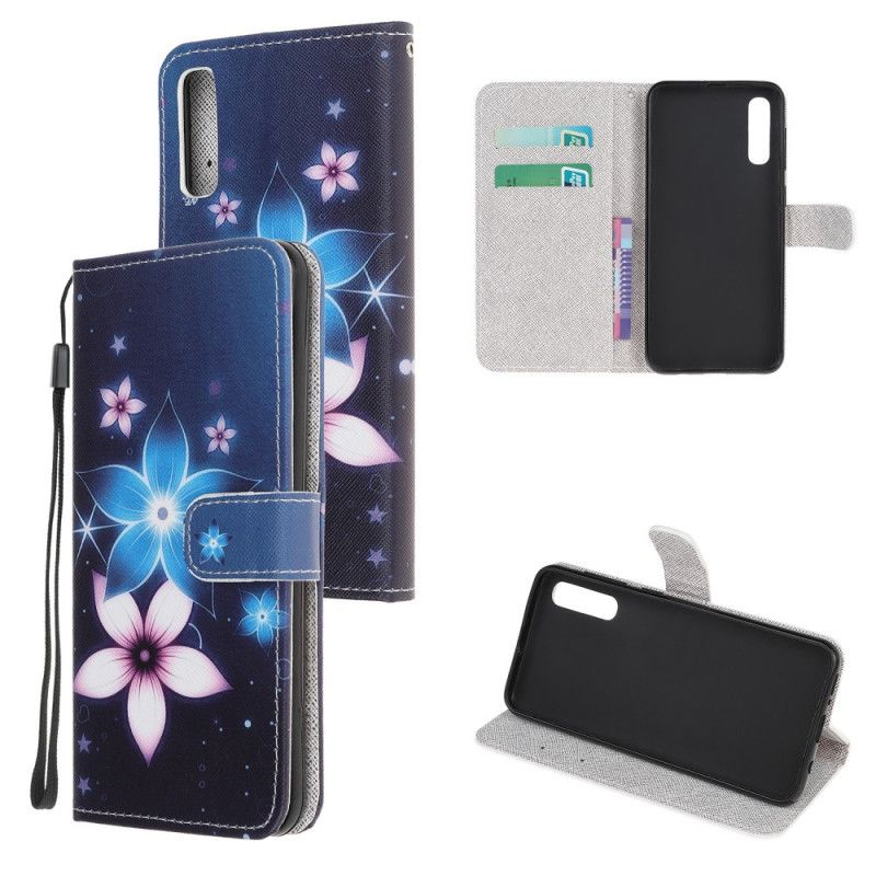 Bescherming Hoesje Huawei P Smart S Telefoonhoesje Maanbloemen Met String