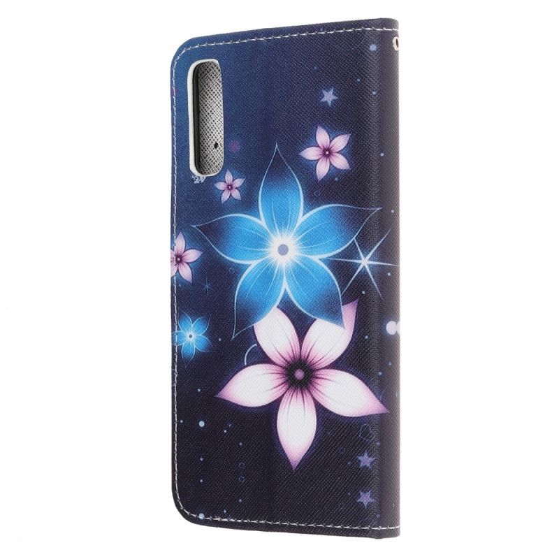 Bescherming Hoesje Huawei P Smart S Telefoonhoesje Maanbloemen Met String