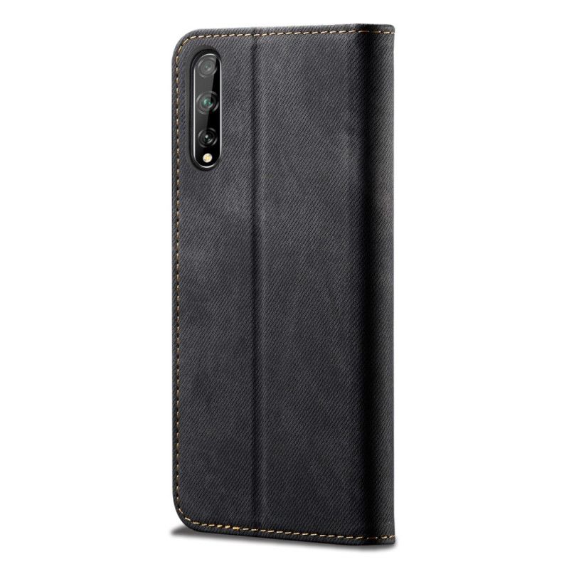 Folio-hoesje Huawei P Smart S Donkerblauw Zwart Jeansstof