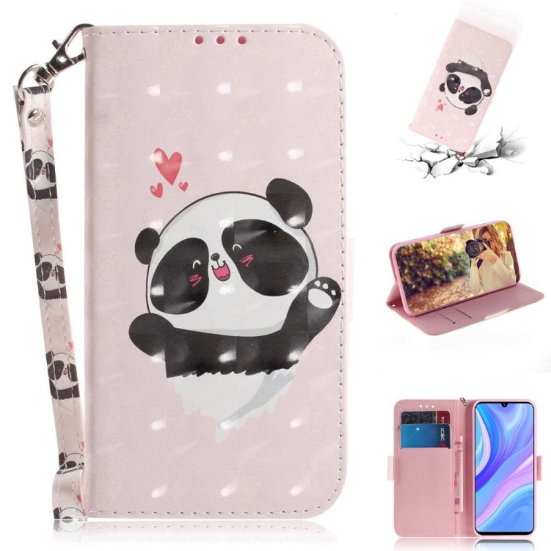 Leren Hoesje Huawei P Smart S Panda Love Met String