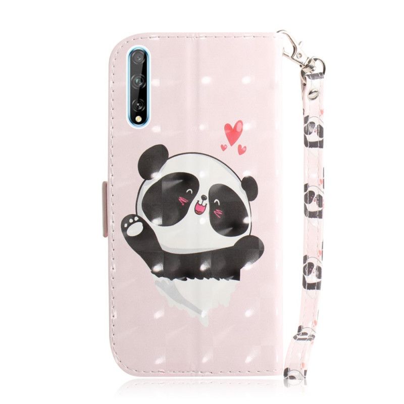 Leren Hoesje Huawei P Smart S Panda Love Met String