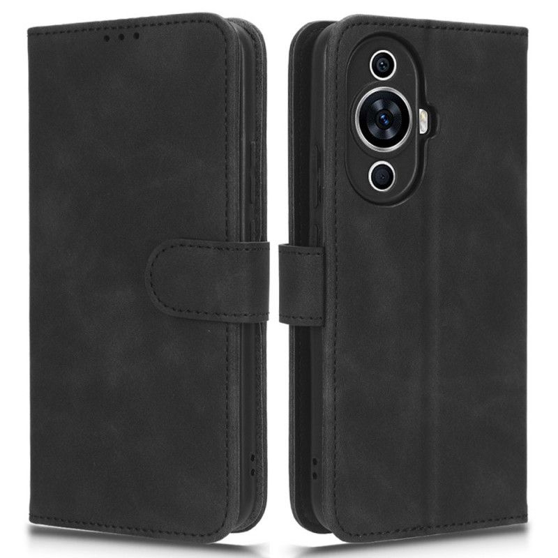 Flip Case Leren Huawei Nova 12s Suède-effect Met Riempje