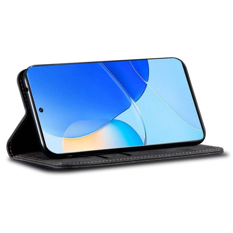 Folio-hoesje Huawei Nova 12s Telefoonhoesje Jeansstof