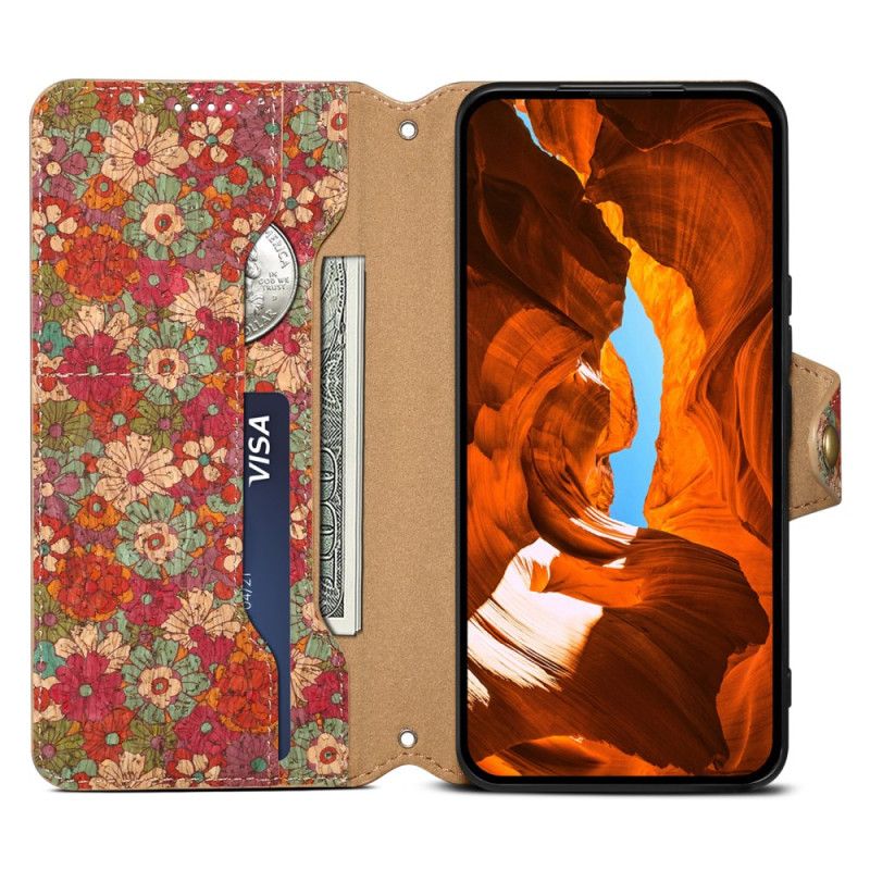 Leren Hoesje Huawei Nova 12s Bloemenpatronen Bescherming Hoesje