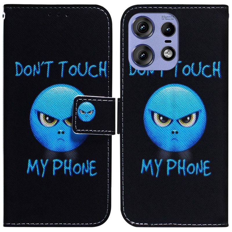 Flip Case Leren Motorola Edge 50 Pro Telefoon-emoji