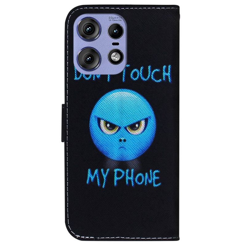 Flip Case Leren Motorola Edge 50 Pro Telefoon-emoji