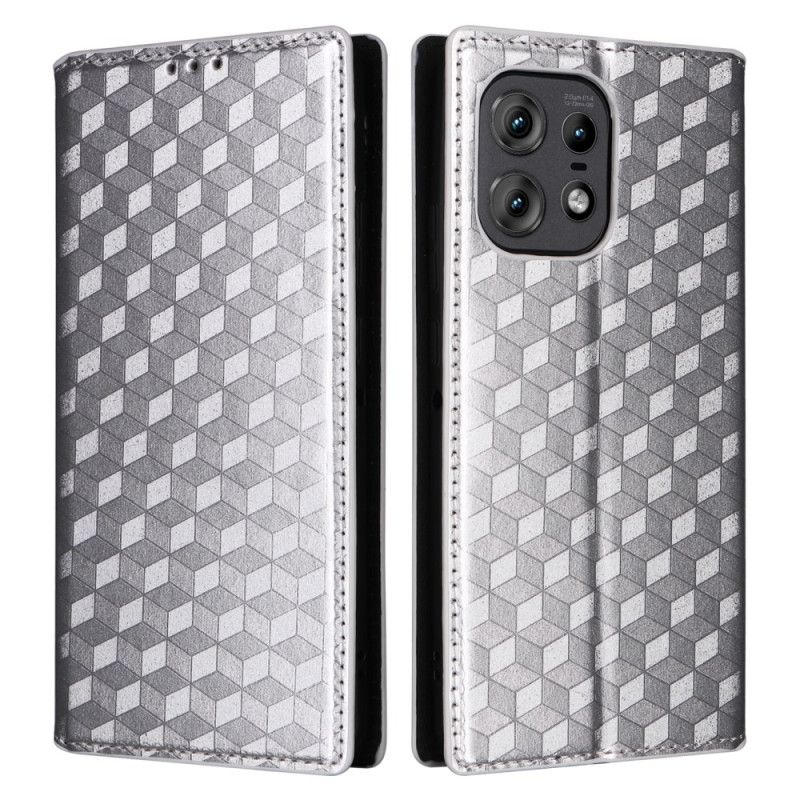 Folio-hoesje Motorola Edge 50 Pro 3d-ruitpatroon