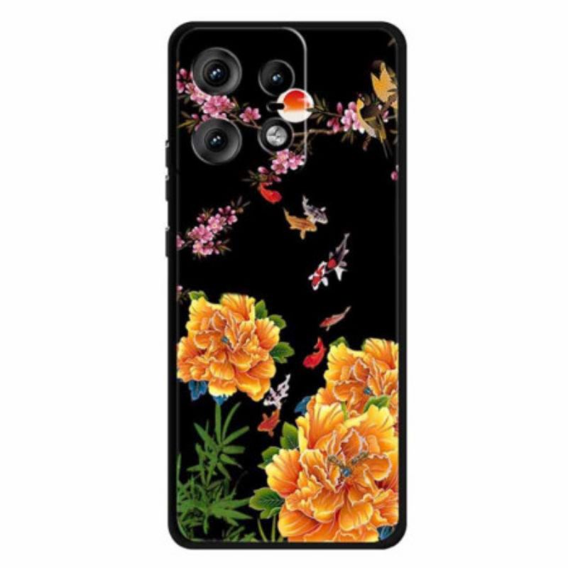 Hoesje Motorola Edge 50 Pro Bloemen En Vissen