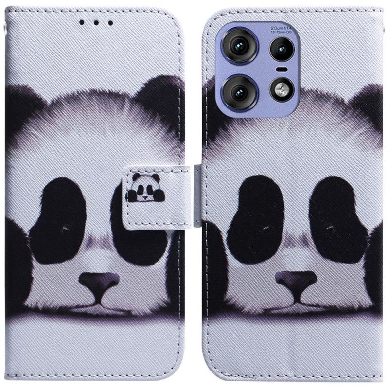 Leren Hoesje Motorola Edge 50 Pro Panda