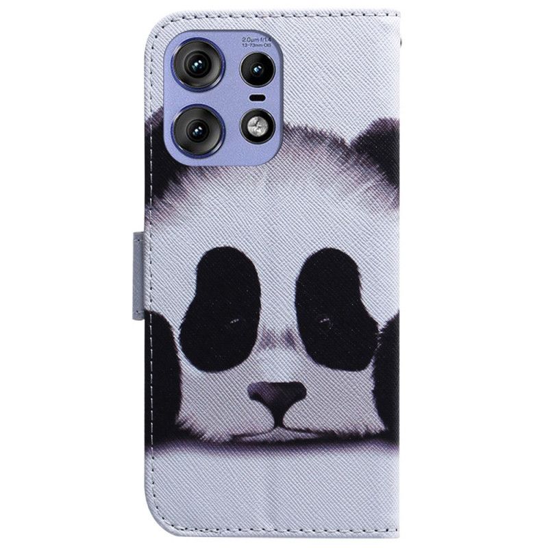 Leren Hoesje Motorola Edge 50 Pro Panda