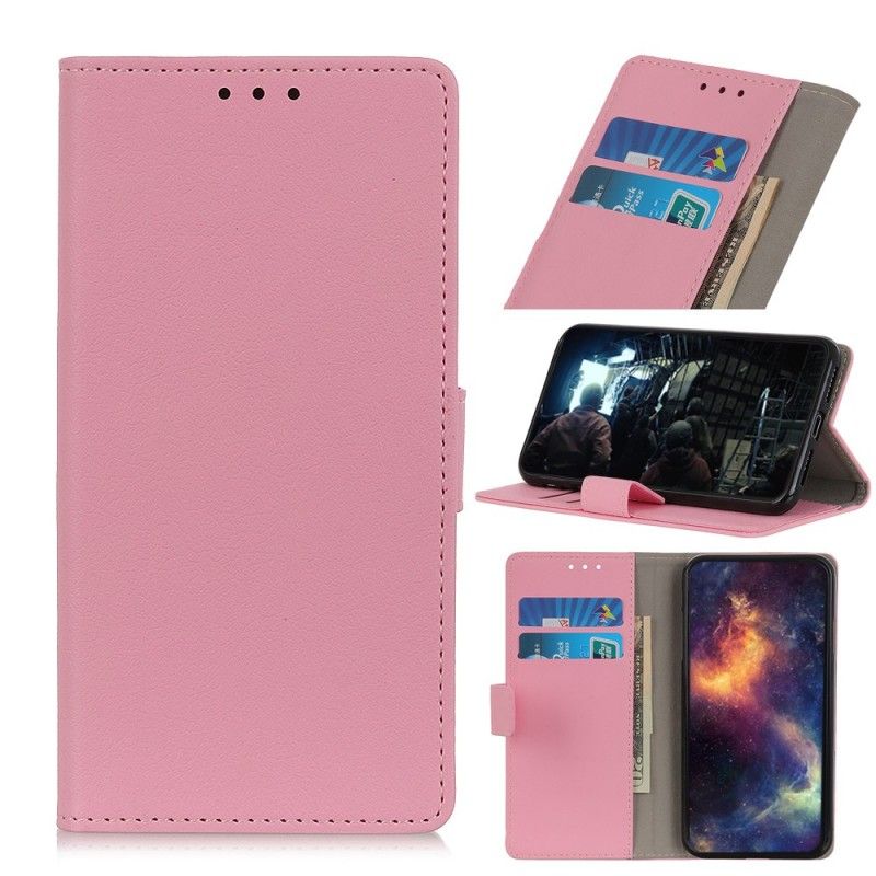 Bescherming Hoesje Huawei Y5 2019 Roze Zwart Vereenvoudigd Kunstleer