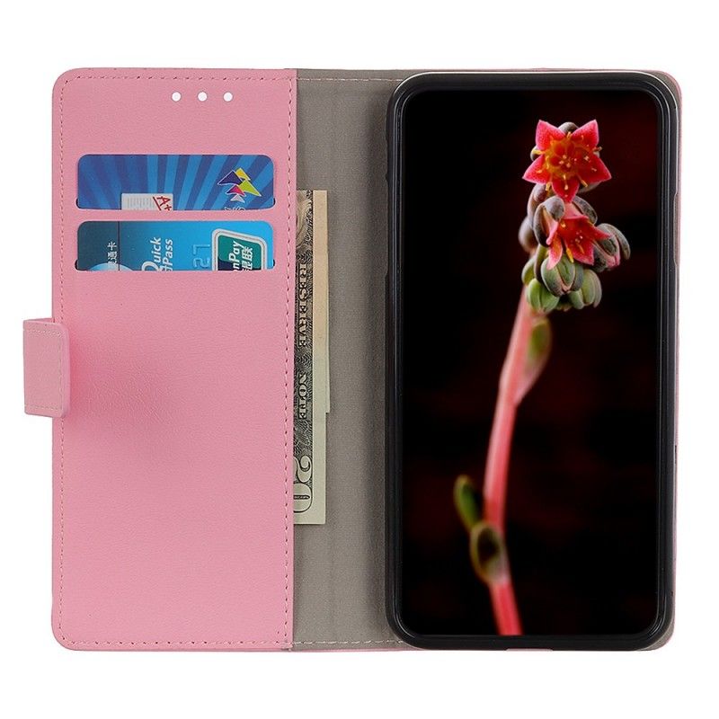 Bescherming Hoesje Huawei Y5 2019 Roze Zwart Vereenvoudigd Kunstleer