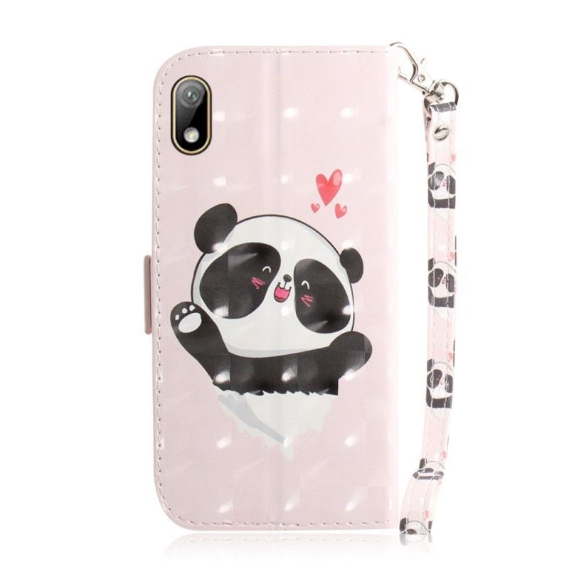 Cover Folio-hoesje Huawei Y5 2019 Telefoonhoesje Panda Love Met String