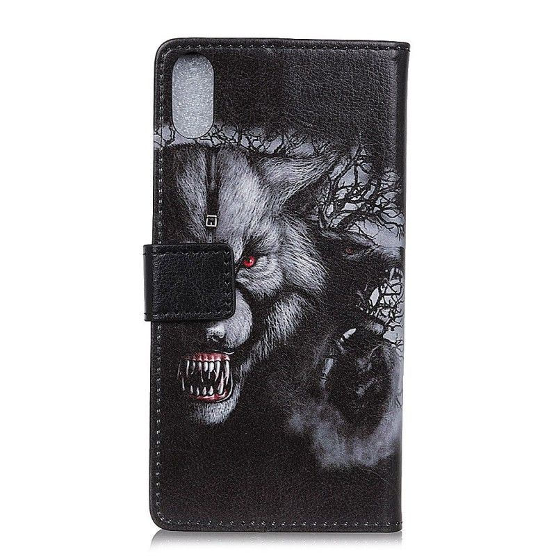 Cover Folio-hoesje Huawei Y5 2019 Telefoonhoesje Weerwolf