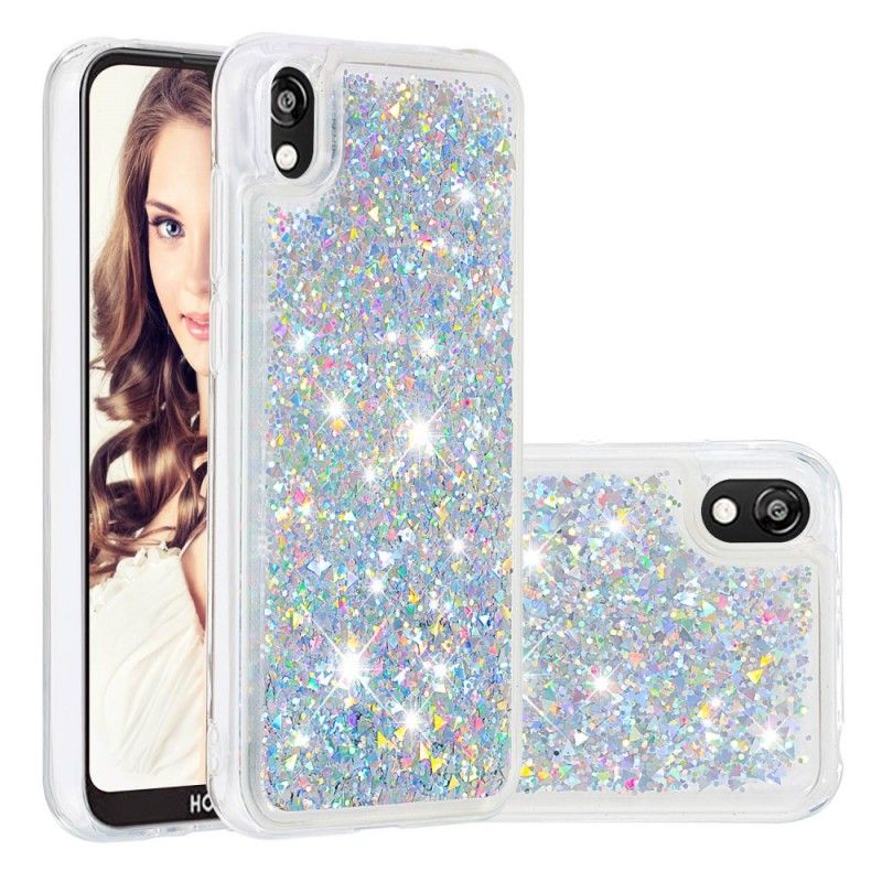 Cover Hoesje Huawei Y5 2019 Lichtblauw Roze Telefoonhoesje Ik Ben Glitter