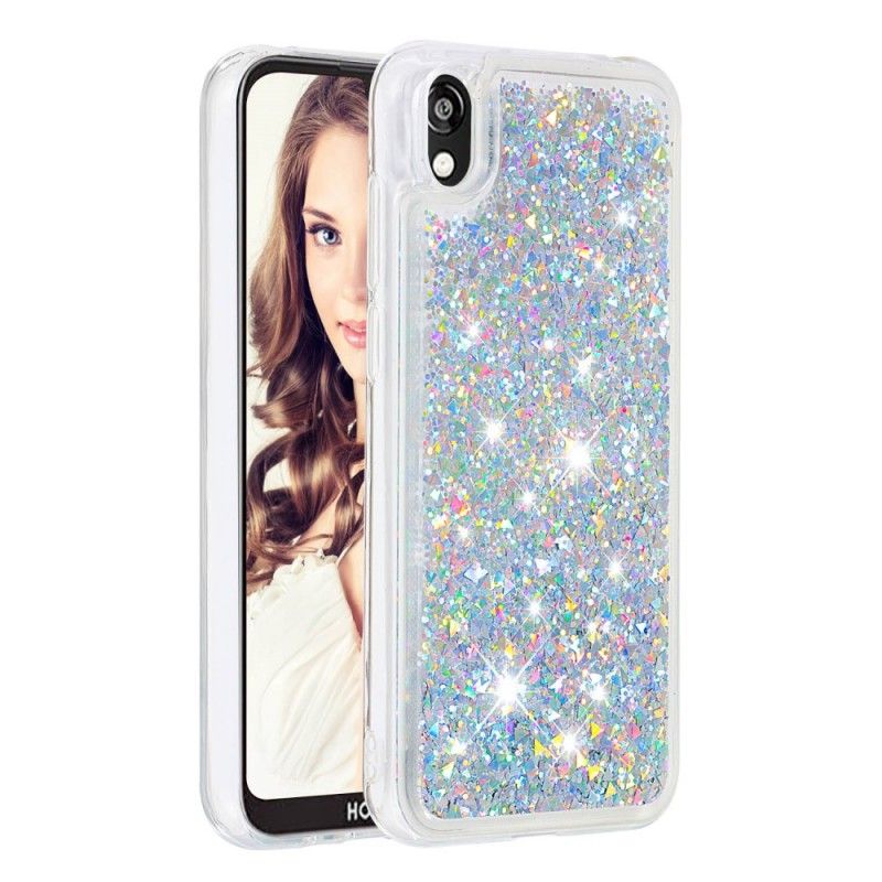 Cover Hoesje Huawei Y5 2019 Lichtblauw Roze Telefoonhoesje Ik Ben Glitter