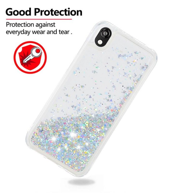 Cover Hoesje Huawei Y5 2019 Lichtblauw Roze Telefoonhoesje Ik Ben Glitter