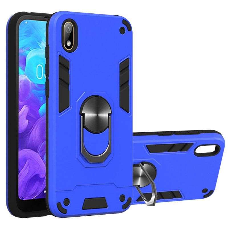 Cover Hoesje Huawei Y5 2019 Wit Zwart Telefoonhoesje Premium Steunring