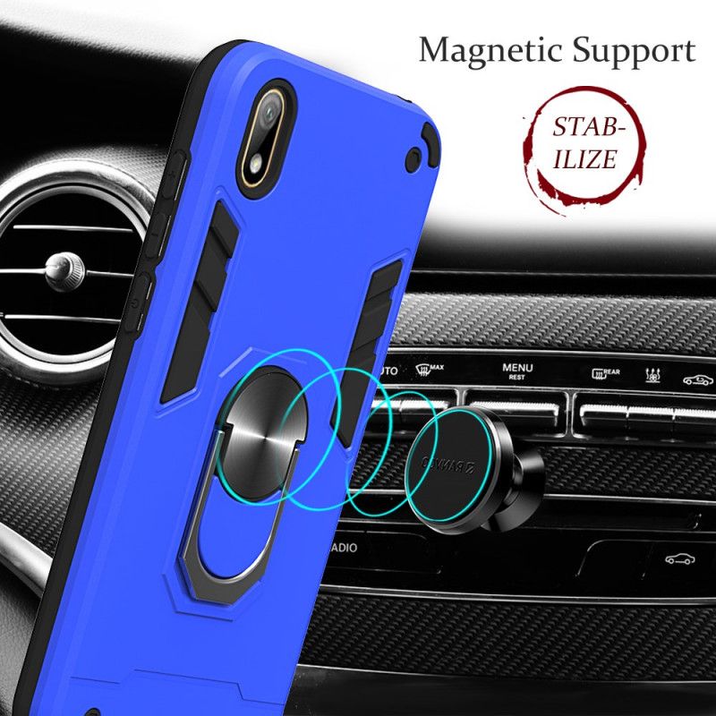 Cover Hoesje Huawei Y5 2019 Wit Zwart Telefoonhoesje Premium Steunring