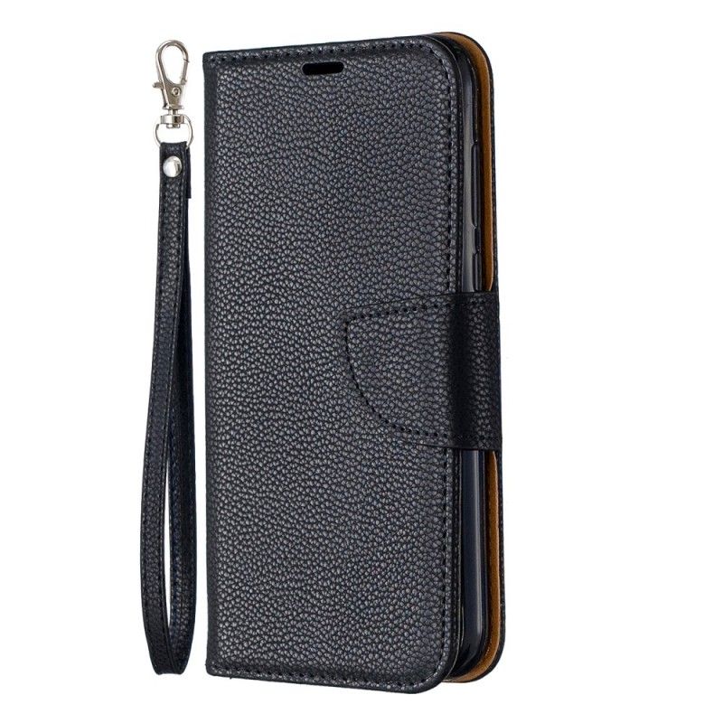 Flip Case Leren Huawei Y5 2019 Grijs Zwart Lychee Schuine Flap