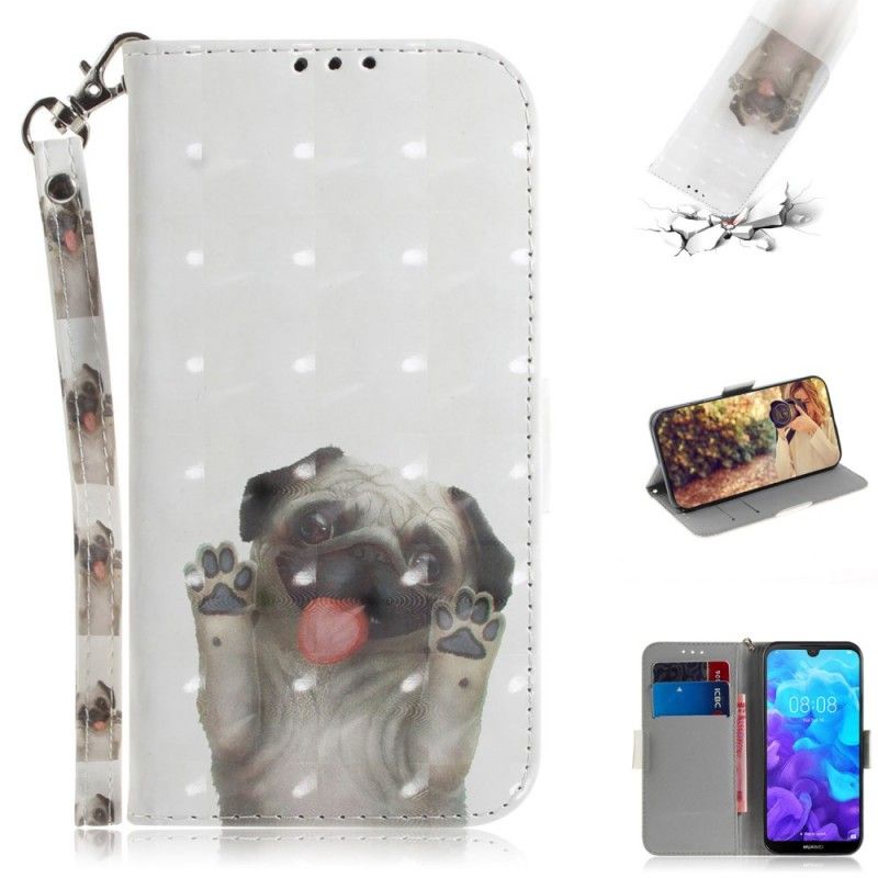 Flip Case Leren Huawei Y5 2019 Hou Van Mijn Hond Met String