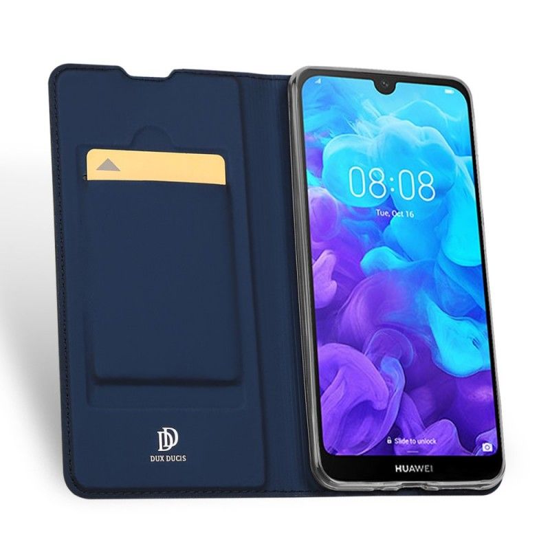 Folio-hoesje Huawei Y5 2019 Marineblauw Zwart Telefoonhoesje Pro Dux Ducis Huid