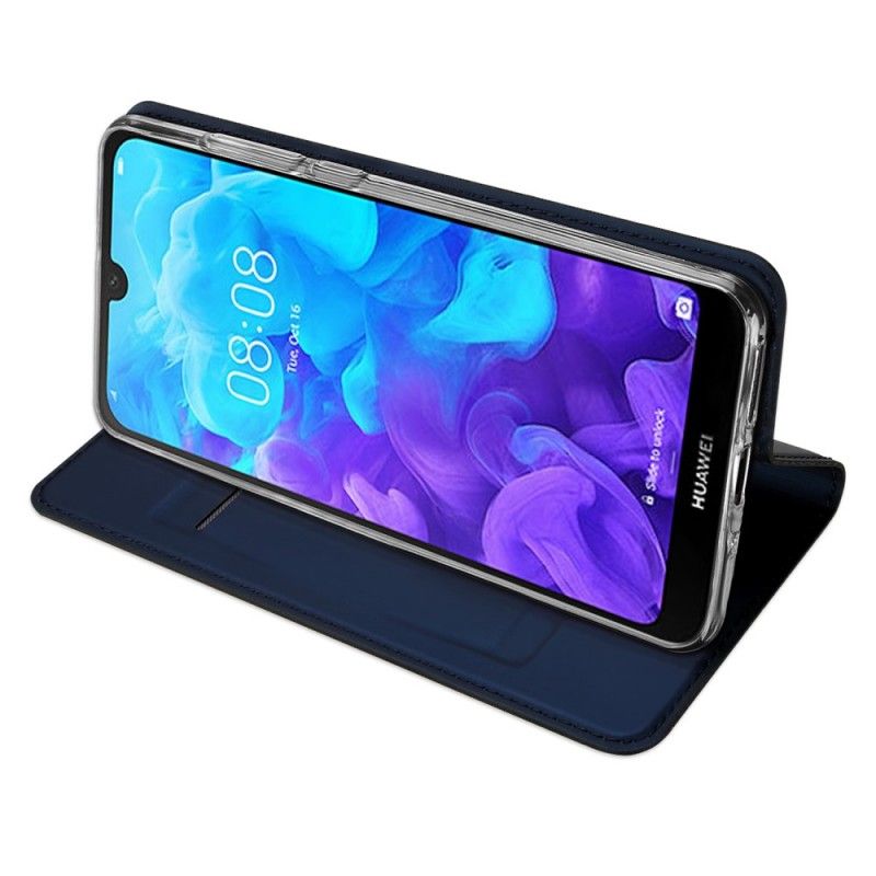 Folio-hoesje Huawei Y5 2019 Marineblauw Zwart Telefoonhoesje Pro Dux Ducis Huid