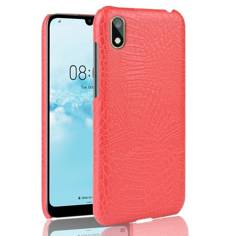 Hoesje Huawei Y5 2019 Donkerblauw Zwart Krokodillenleer Effect