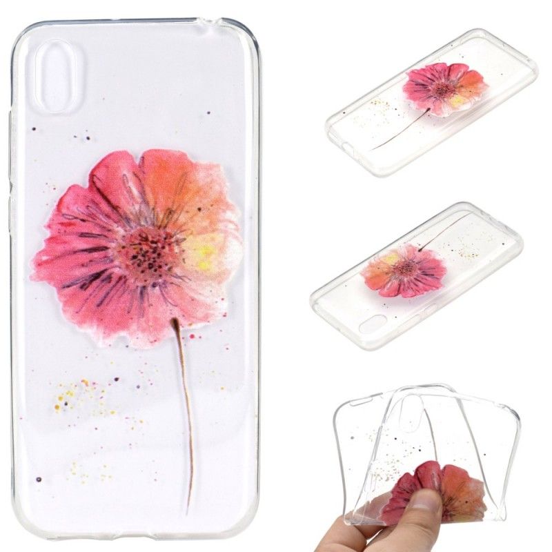 Hoesje voor Huawei Y5 2019 Transparante Aquarel Klaproos