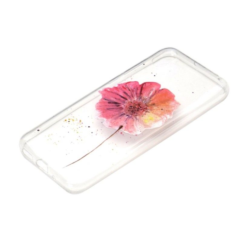 Hoesje voor Huawei Y5 2019 Transparante Aquarel Klaproos