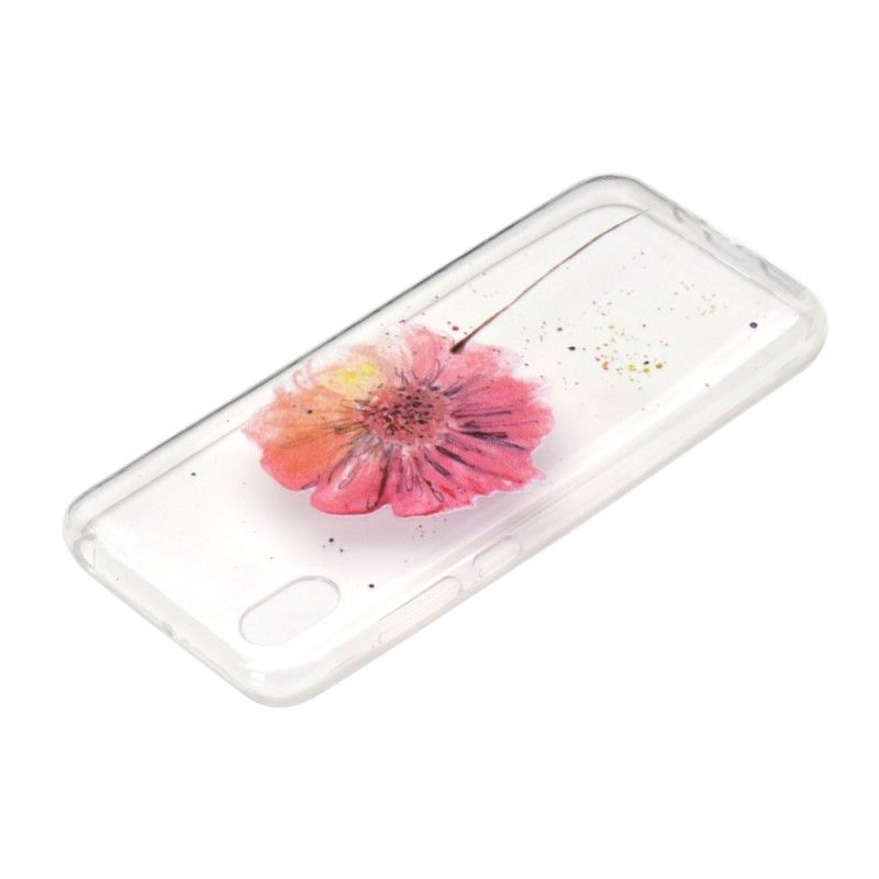 Hoesje voor Huawei Y5 2019 Transparante Aquarel Klaproos