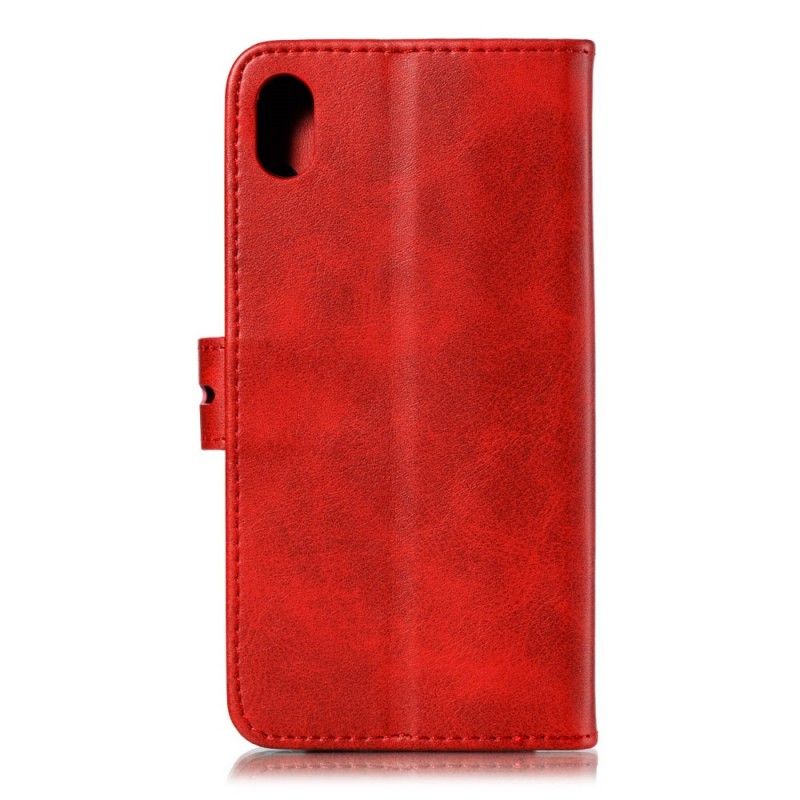 Leren Hoesje Huawei Y5 2019 Rood Grijs Telefoonhoesje Kitten Imitatieleer