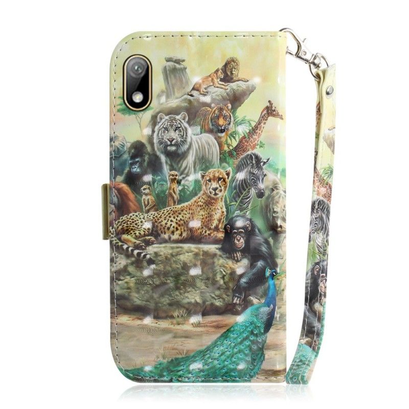 Leren Hoesje Huawei Y5 2019 String Safari Dieren