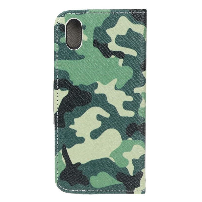 Leren Hoesje Huawei Y5 2019 Telefoonhoesje Militaire Camouflage