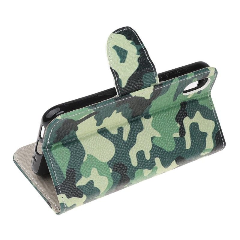 Leren Hoesje Huawei Y5 2019 Telefoonhoesje Militaire Camouflage