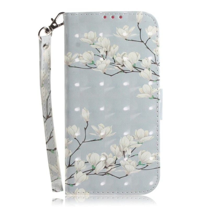 Leren Hoesje voor Huawei Y5 2019 Bloeiende Boom Met String