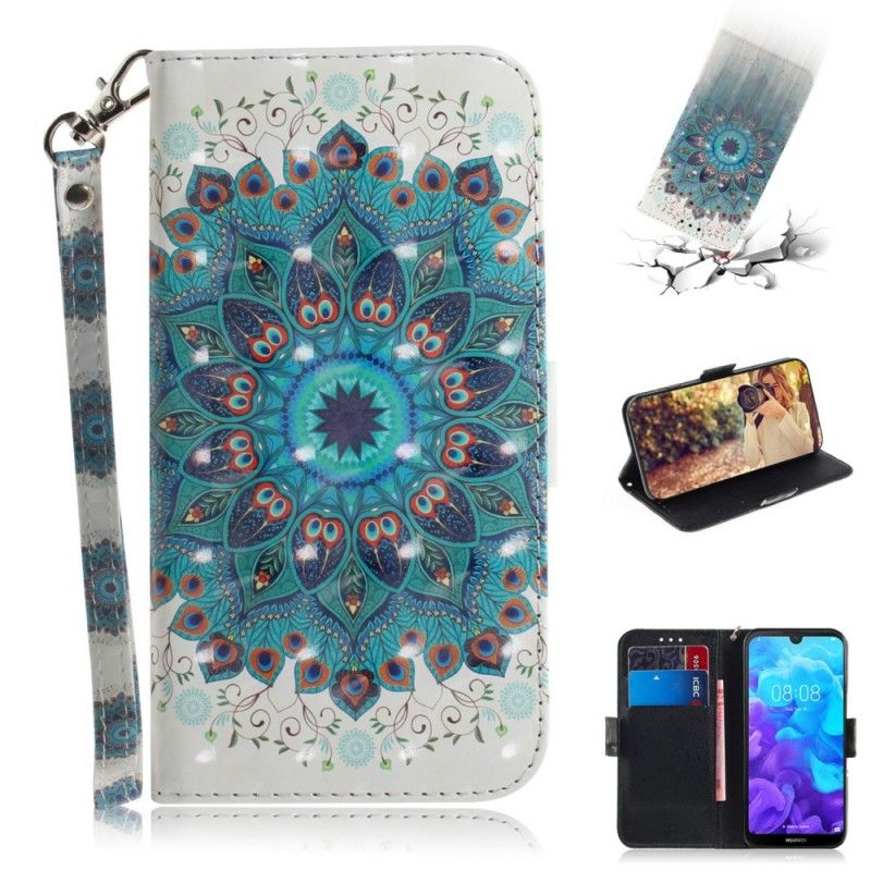 Leren Hoesje voor Huawei Y5 2019 Meesterlijke Mandala Met String