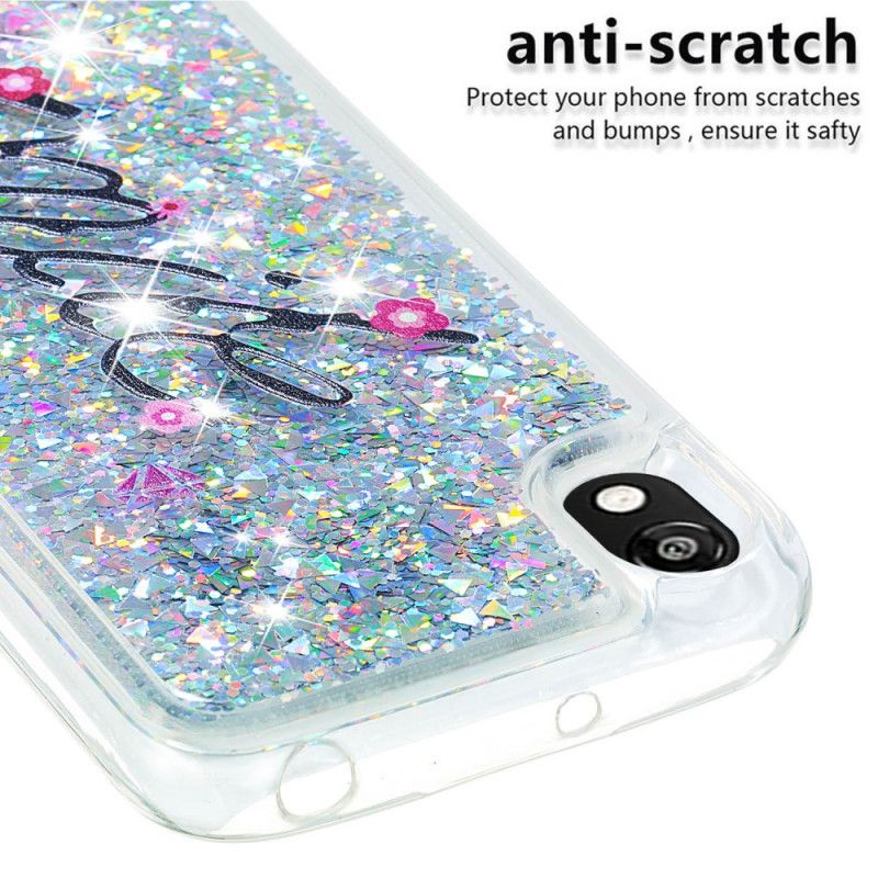 Case Hoesje Honor 8S Telefoonhoesje Glitter Glimlach