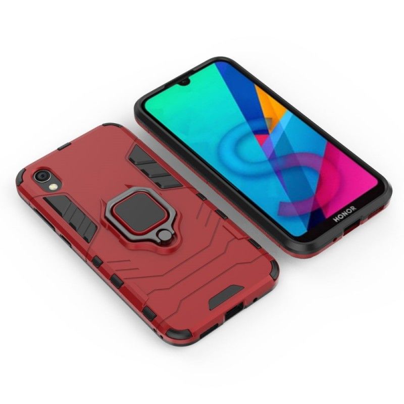 Hoesje Honor 8S Rood Zwart Resistente Ring