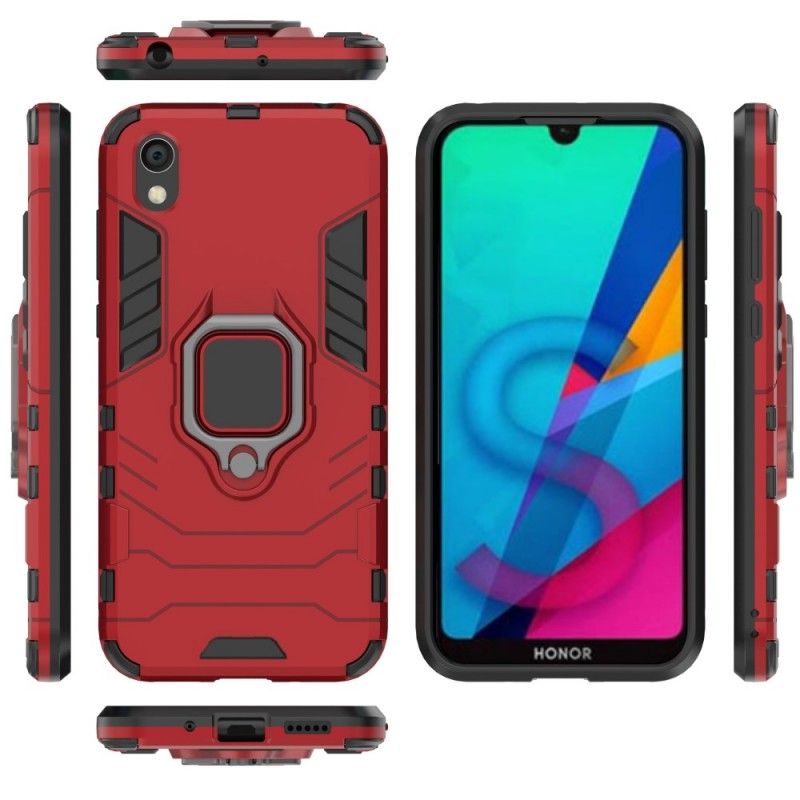 Hoesje Honor 8S Rood Zwart Resistente Ring