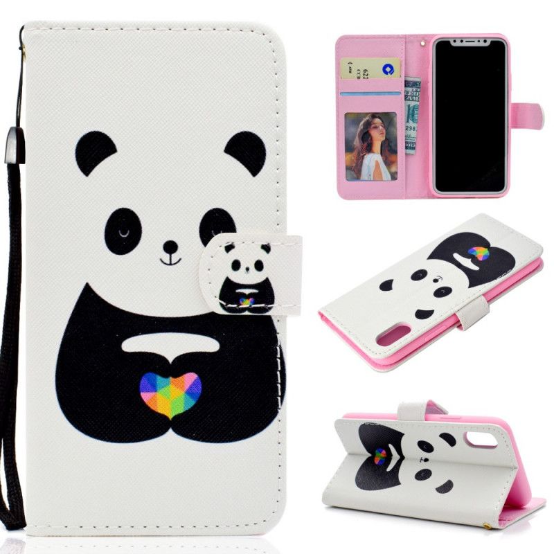 Leren Hoesje voor Honor 8S Panda Liefde